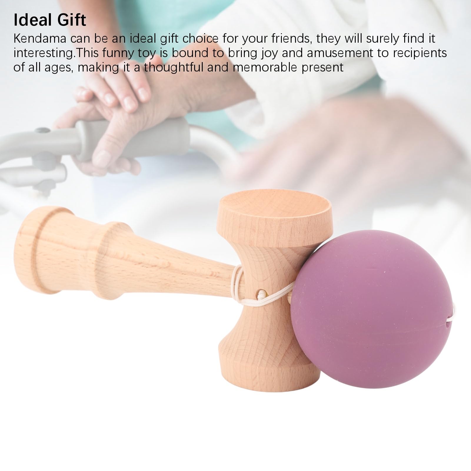 Giocattolo Kendama in Legno con Corda, Gioco Kendama Portatile, Legno di faggio Premium per Allenamento sulla coordinazione Occhio-Mano, Divertente attività di Gruppo per Giochi (Viola)