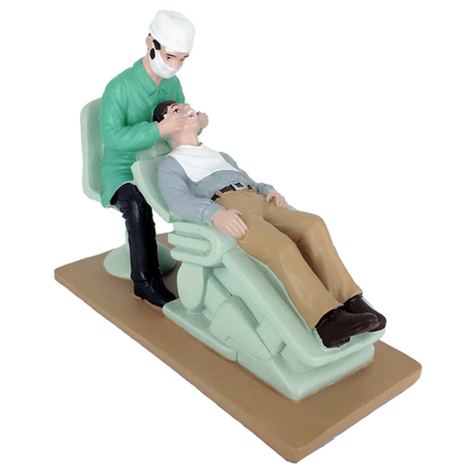 Zahnarzt-Figur Zähne Dental Extraktion Handwerk Skulptur Dekorationen für Zahnärzte Zahnarztpraxis Zahndekoration Geschenke (Grün)