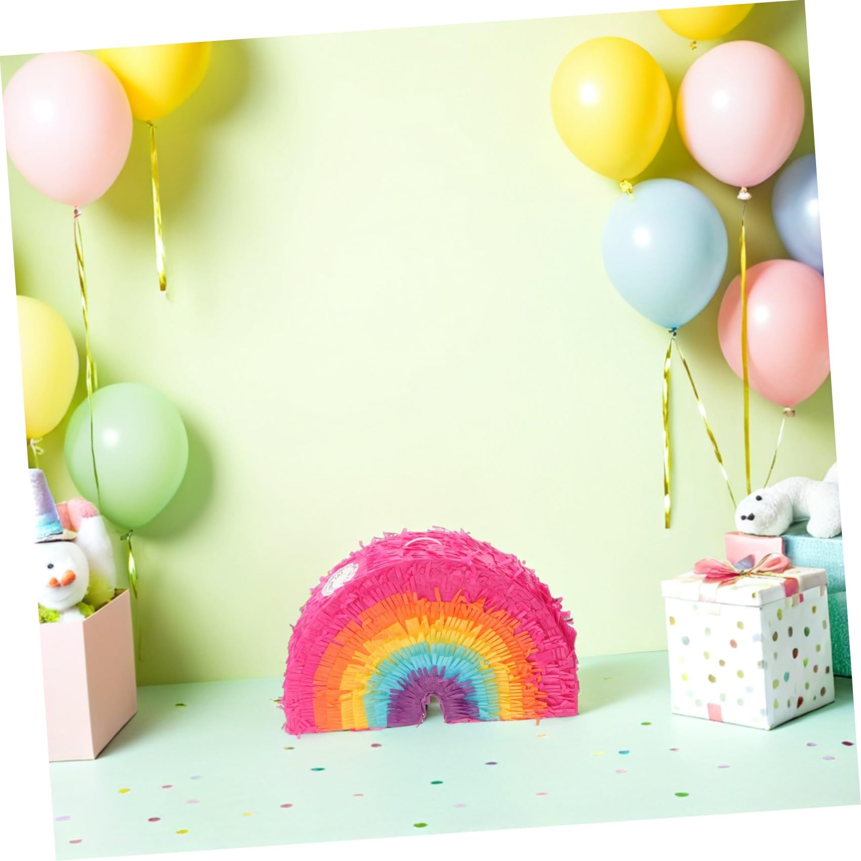 Regenbogen Piñata im Boho Stil, 1 Satz für Geburtstagsfeiern