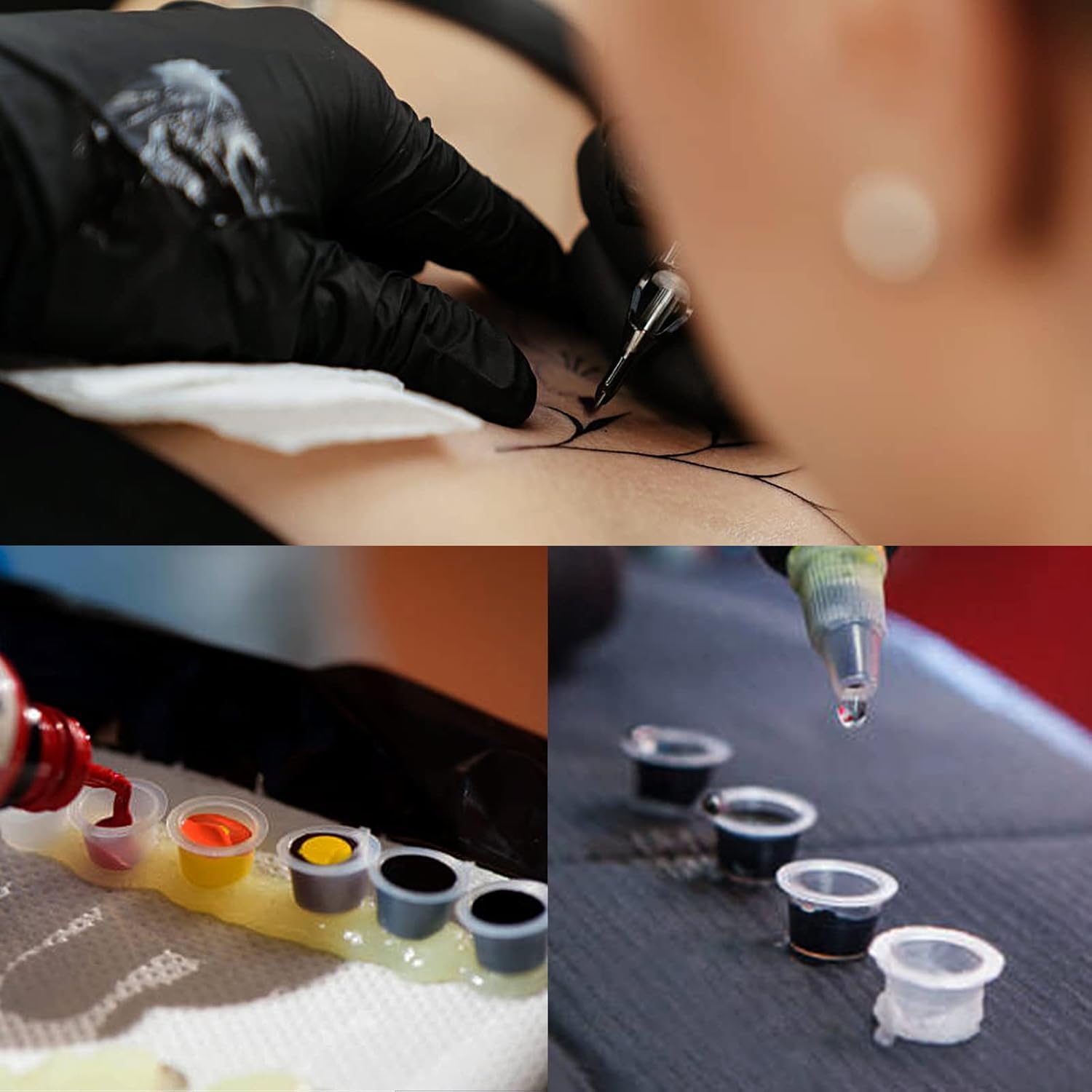 Rayyl Mezclador de Tinta de Tatuaje con 100 Palos de Mezcla Profesional