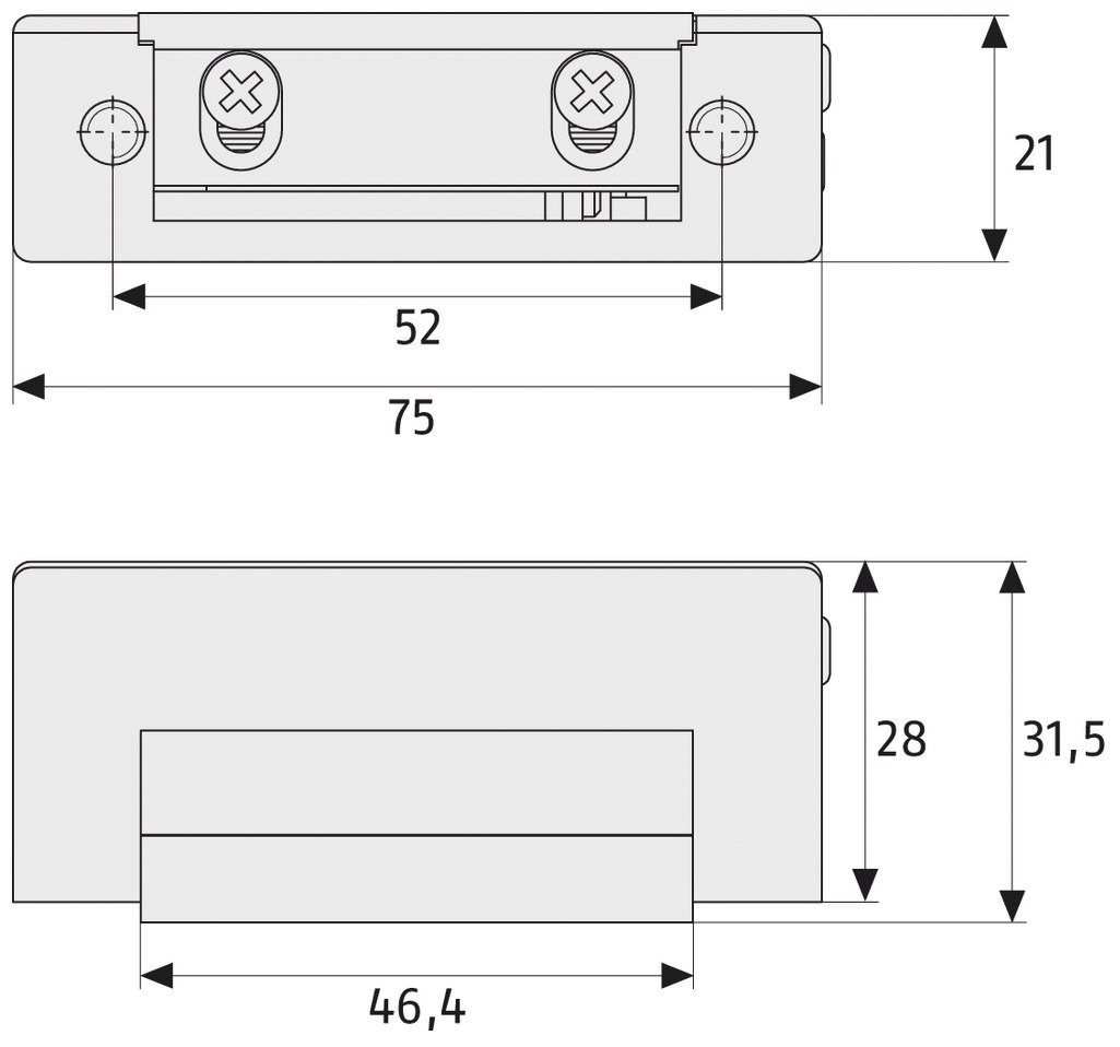 Abus 57555 1 Gâche électrique Gris