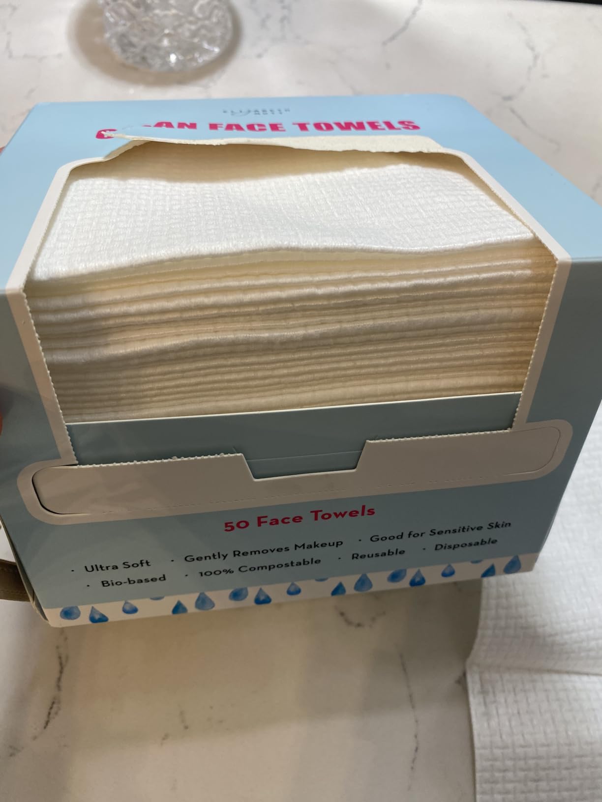Elizabeth Mott Thank Me Later Disposable Face Towels – 100% Biobased Facial Washcloths for Cleansing, Makeup Removal & Skincare – Ultra-Soft, Lint-Free, Extra Absorbent for Sensitive Skin – 50 Count