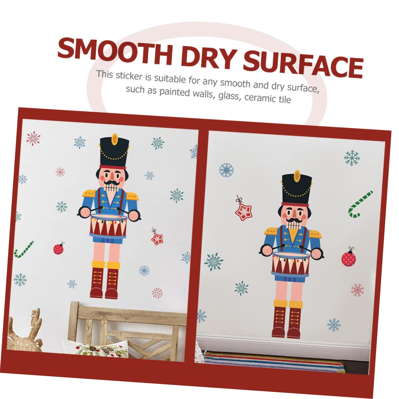 Alipis Lot De 4 Autocollants Décoratifs En Pvc Motif Flocon De Neige Et Casse-noisette Pour Fenêtre Décoration De Noël