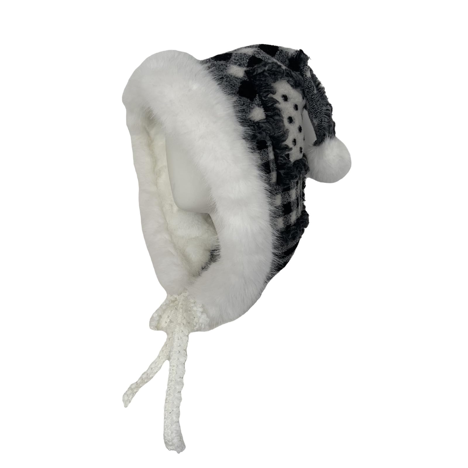 Bonnet à capuche sorcière avec bord en fourrure amovible et coupe vent unisexe