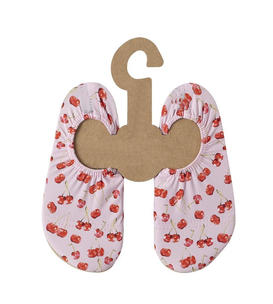 Slipstop Zapatillas de playa para niños y niñas, antideslizantes, para deporte, natación, baño, vacaciones, yoga, con factor de protección solar 50, Cerezas., 18/20 EU