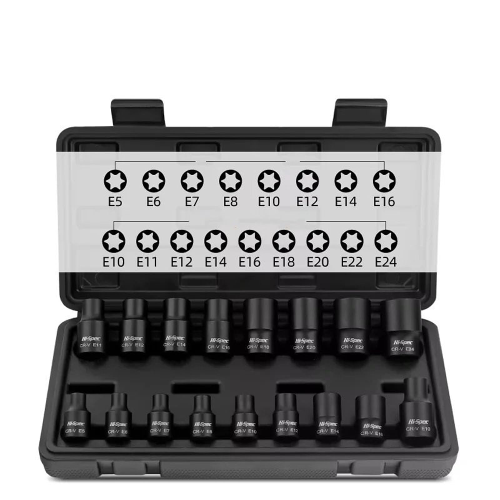 17 szt. 1/2 gniazdo Torx zestaw gniazd E typ udarowy E10 E11 E12 E14 E16 E18 E20 E22 E24 narzędzia Zestaw przedłużek