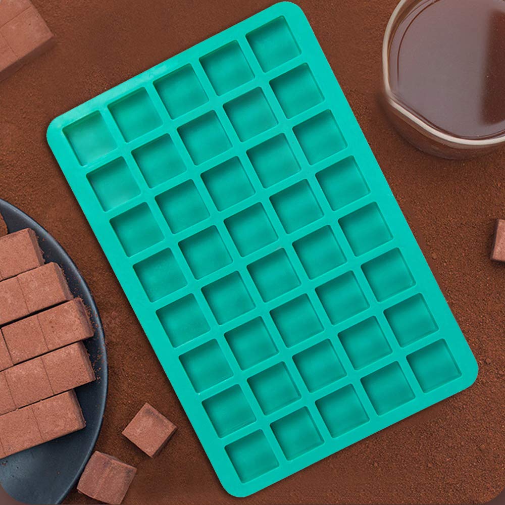 FineGood silikonowe foremki do czekolady 40 kwadratowych wgłębień i brownie do deserów domowych, galaretowatych, tłustych puszek