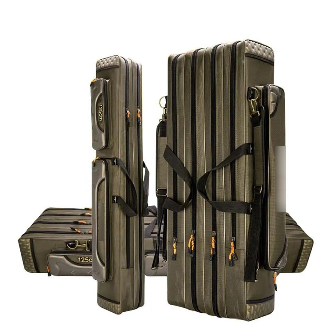 2/3/4 strati 80/90/100/120CM Borsa da Pesca Multifunzionale Spessa Canna da Pesca Scatola di Immagazzinaggio Grande Capacità Borsa da Pesca 2Layer 80m