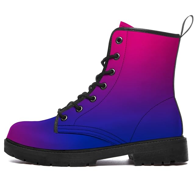 Klomax Gradient Boots for Women Men Combat Boots Lace-up Ankle Booties