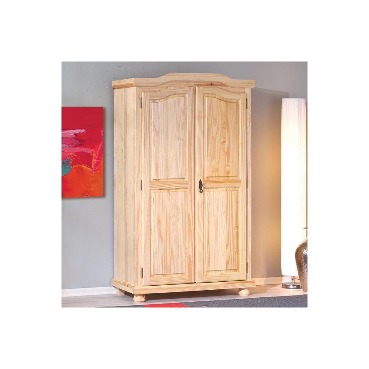 Paris Prix Armoire 2 Portes Pin Cardaillac 180cm Naturel