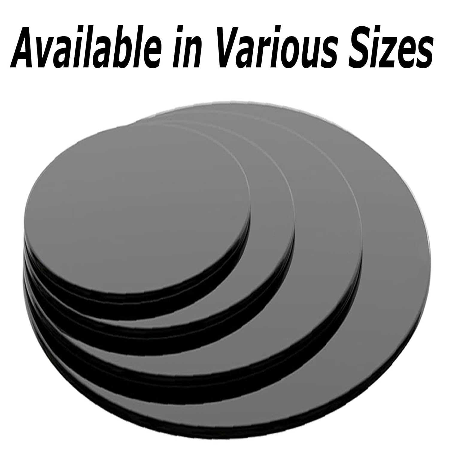 Round 6mm Thick Black Glass Table Top with Rounded Edge, Multiple Sizes Tempered Glass Tabletop for Office Table, Side Table, Living Room Table.(5OCM(19.6IN))