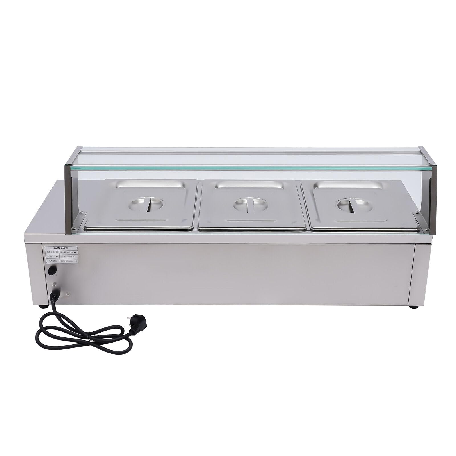 Chafing Dish - Scaldacibo elettrico da 1200 W, per ristoranti, snack bar, pizzerie, ecc