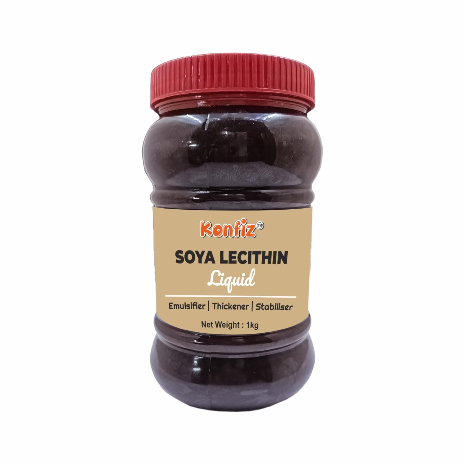 KONFIZ Soy Lecithin Liquid,1 kg (Soya lecithin | Emulsifier | Thickener | Stabiliser | Natural Food Additive | Add to bakery, chocolate & confectionery products)