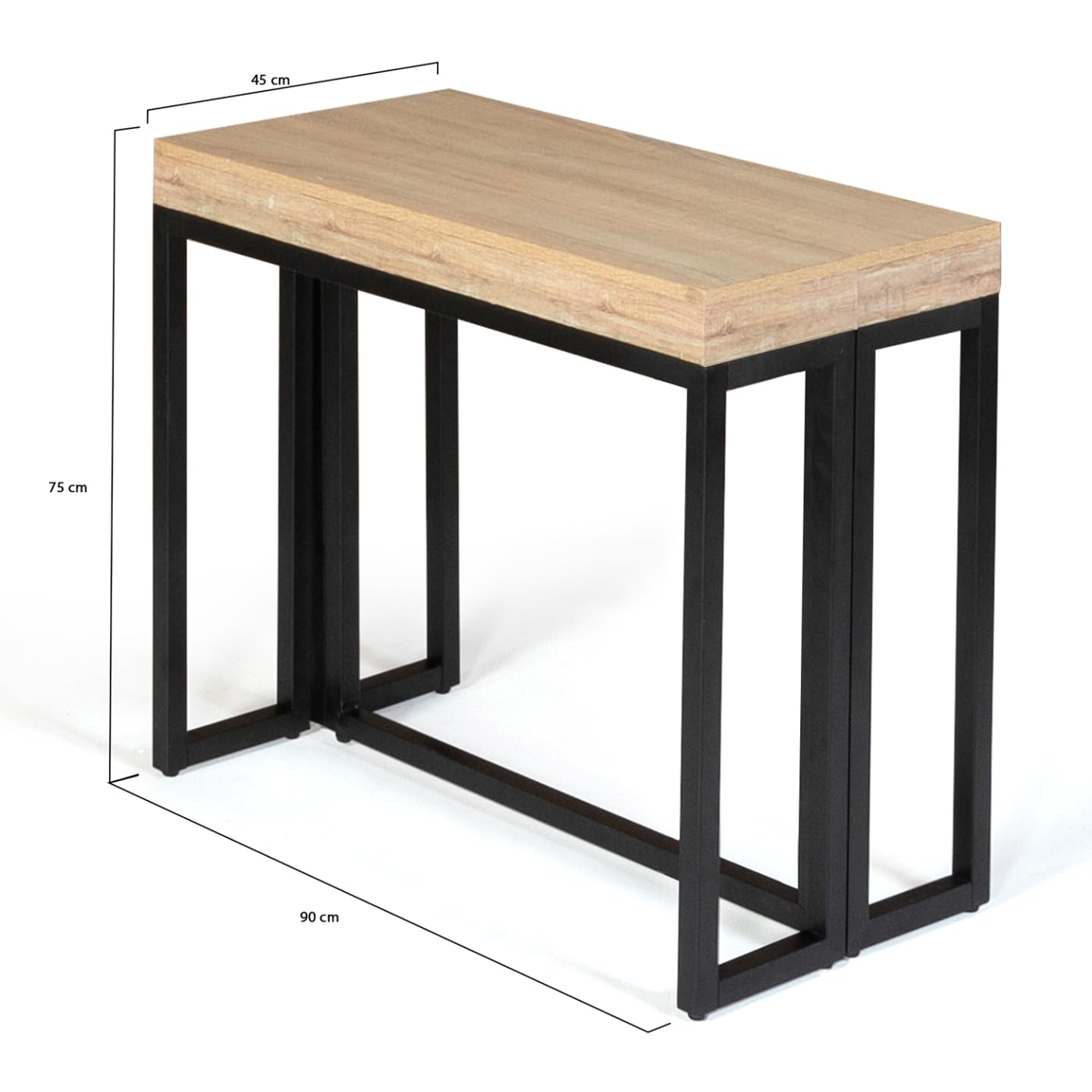 IDMarket - Table Console Extensible Toronto 10 Personnes 235 cm Design Industriel