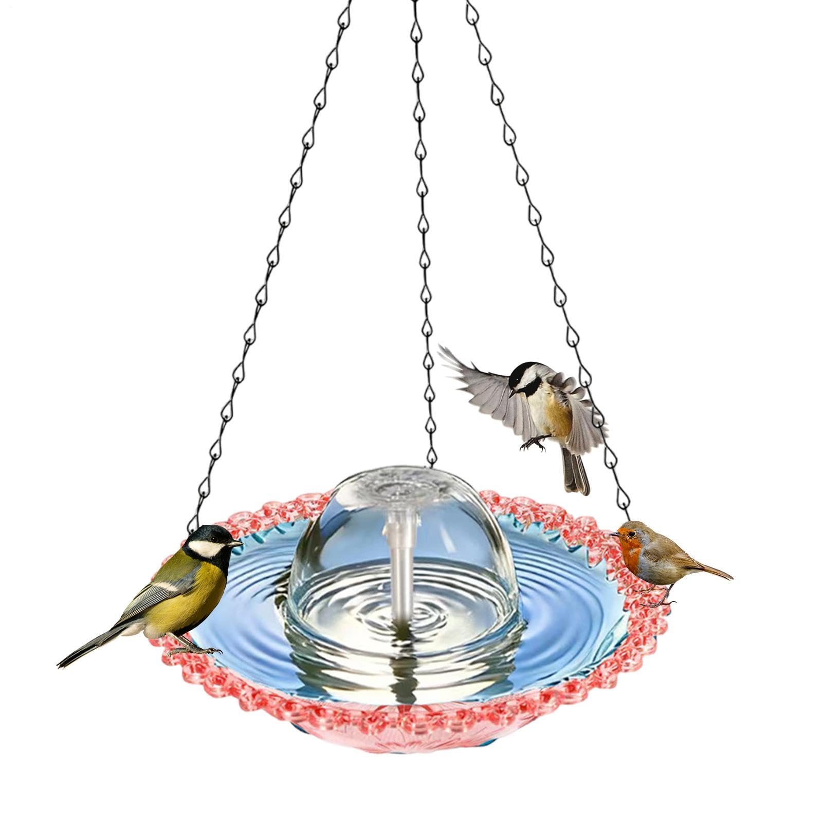 Bebedero para pájaros con fuente eléctrica y cuenco de agua para patio