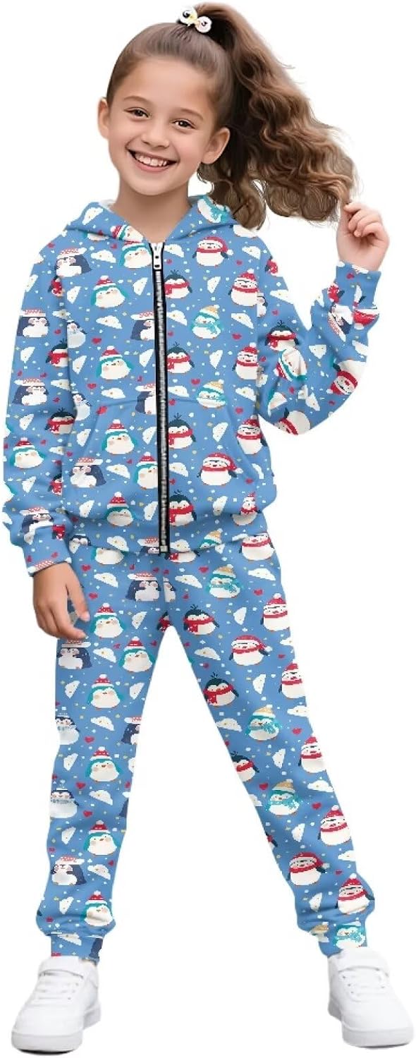 Hoodie and Pants Set for Girls Comfy Sweatshirts and Sweatpants Kids 6-15Y Sweatsuit