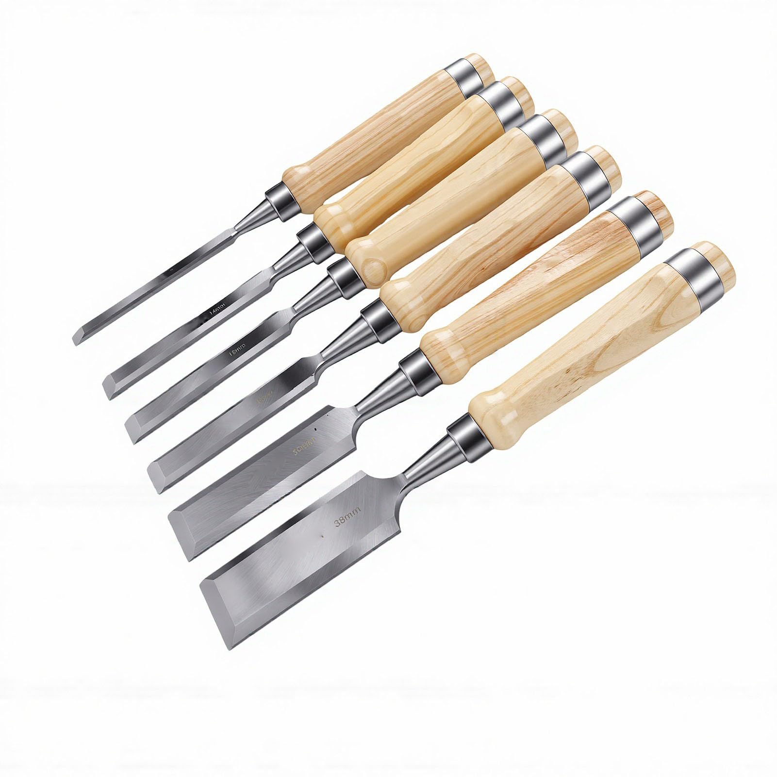 Annadue Set da 6 Scalpelli per Legno, Lame in Acciaio CRV con Bordi