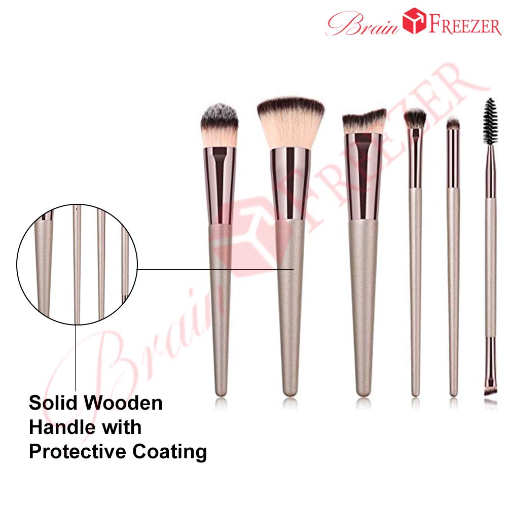 Brain Freezer Artificial Persian Hair Face Powder/Blush Brush (Rose Golden, 6pcs) - Image 2 thumbnail
