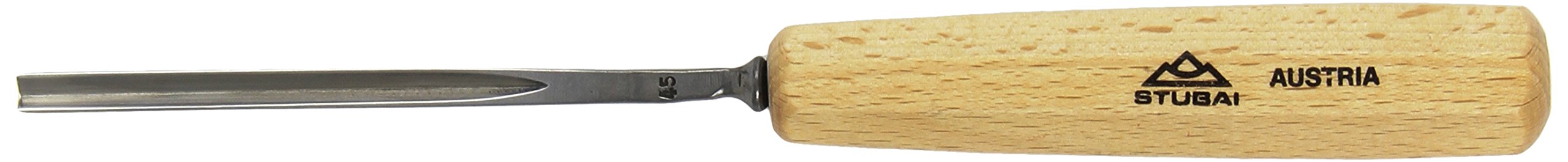 Stubai 554506 dłuto do rzeźbienia w drewnie, typ 45, długie/polerowane dłuto do rzeźbienia w drewnie, szary/beżowy, 6 mm