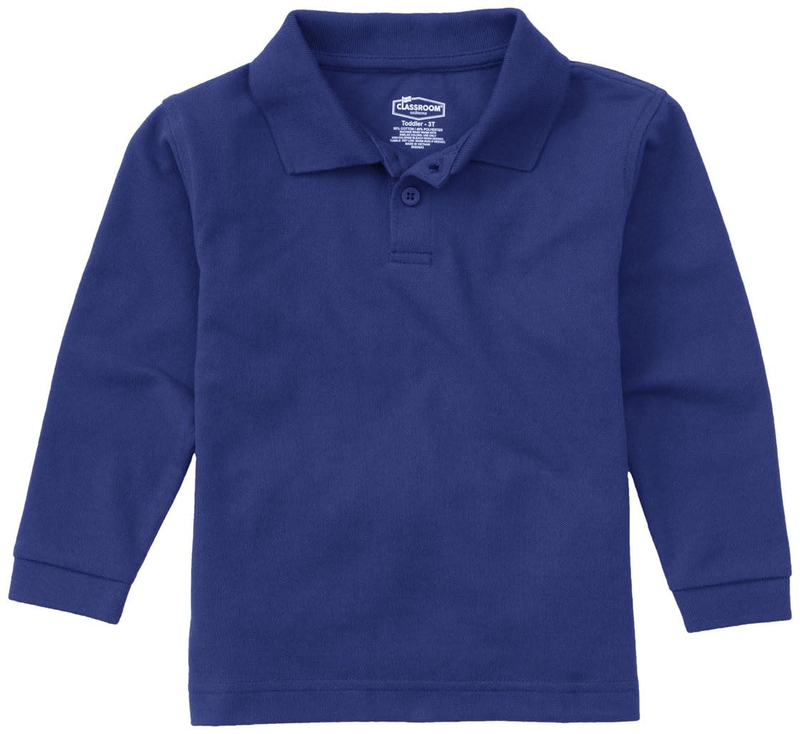Classroom School Uniforms Toddler Long Sleeve Pique Polo