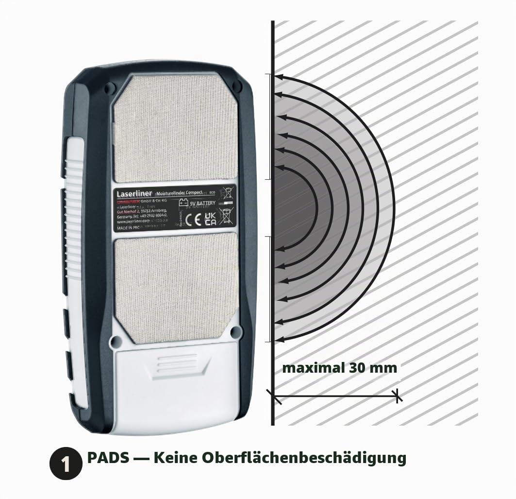 Laserliner Materialfeuchtemessgerät, MoistureFinder Compact