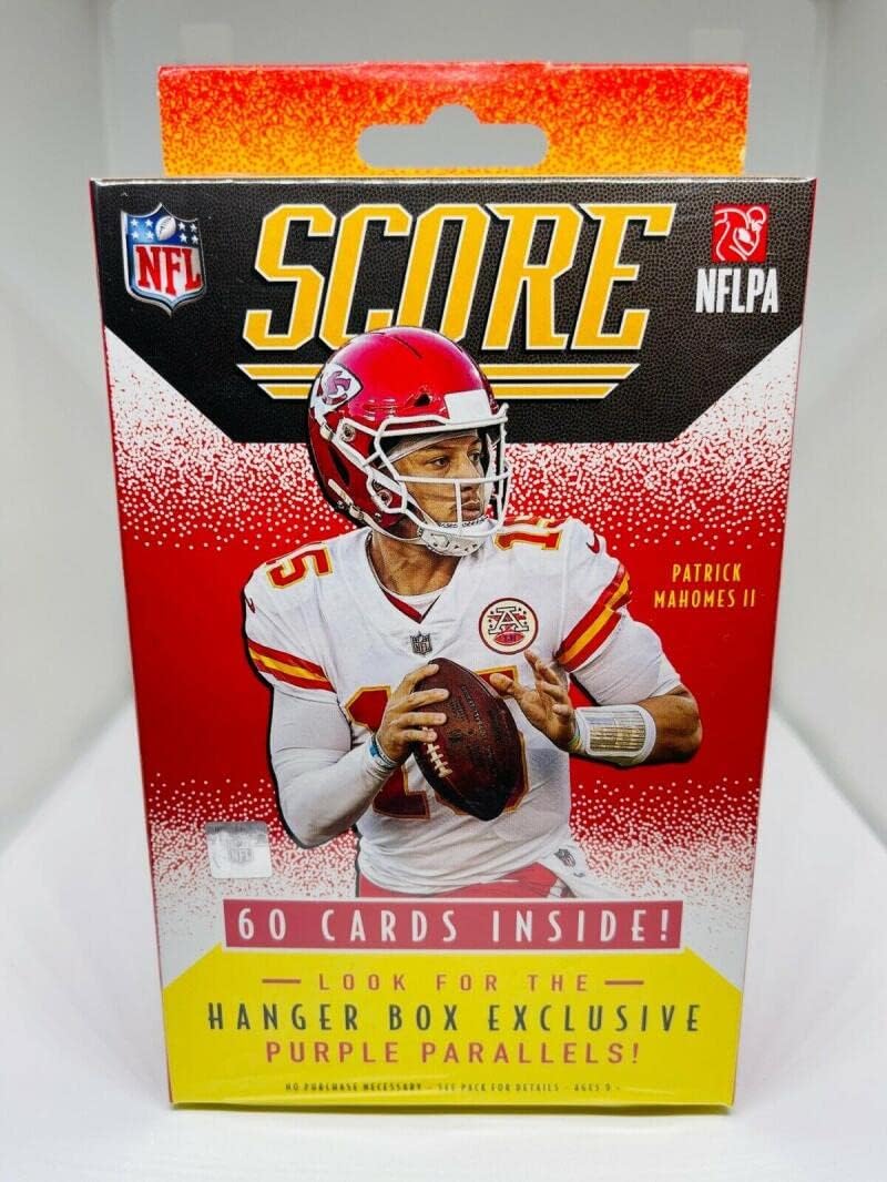 2021 Panini Score Football Factory Sealed Hanger Box 60 Cards with exclusive Purple Parallels.