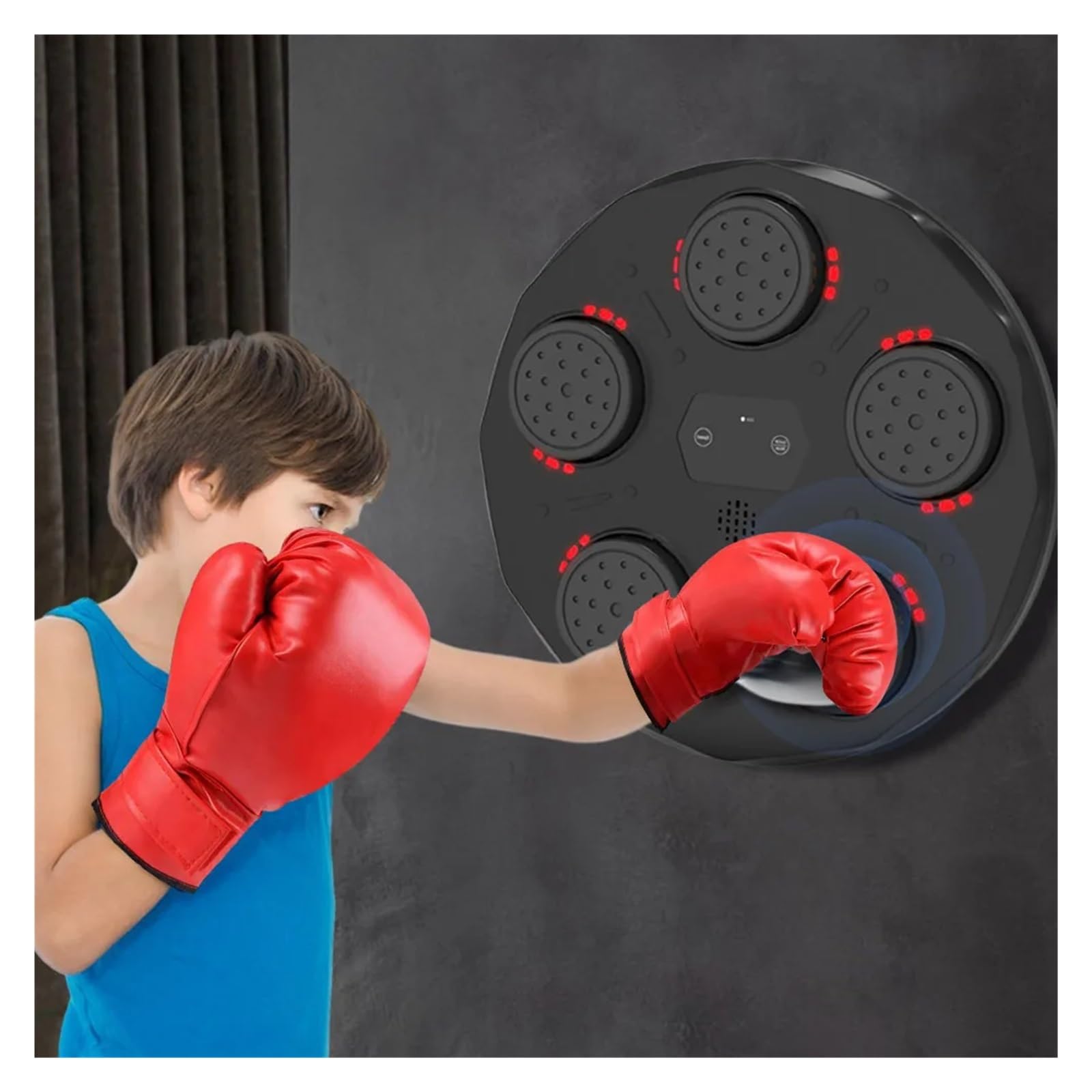 Equipo de Gimnasio de Boxeo Máquina de Boxeo Musical Máquina de Entrenamiento de Tarta de Boxeo Enlace BT Almohadillas de Boxeo de música electrónica para Ejercicios en casa para niños o Adultos para