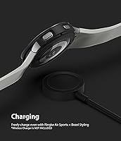 Vista 25 de Ringke [Air Sports + Bezel Styling] Compatible with Samsung Galaxy Watch 4 40mm, Flexible Shockproof TPU Case with Adhesive Aluminum Frame Ring