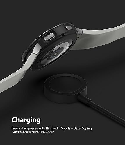 Vista 25 de Ringke [Air Sports + Bezel Styling] Compatible with Samsung Galaxy Watch 4 40mm, Flexible Shockproof TPU Case with Adhesive Aluminum Frame Ring