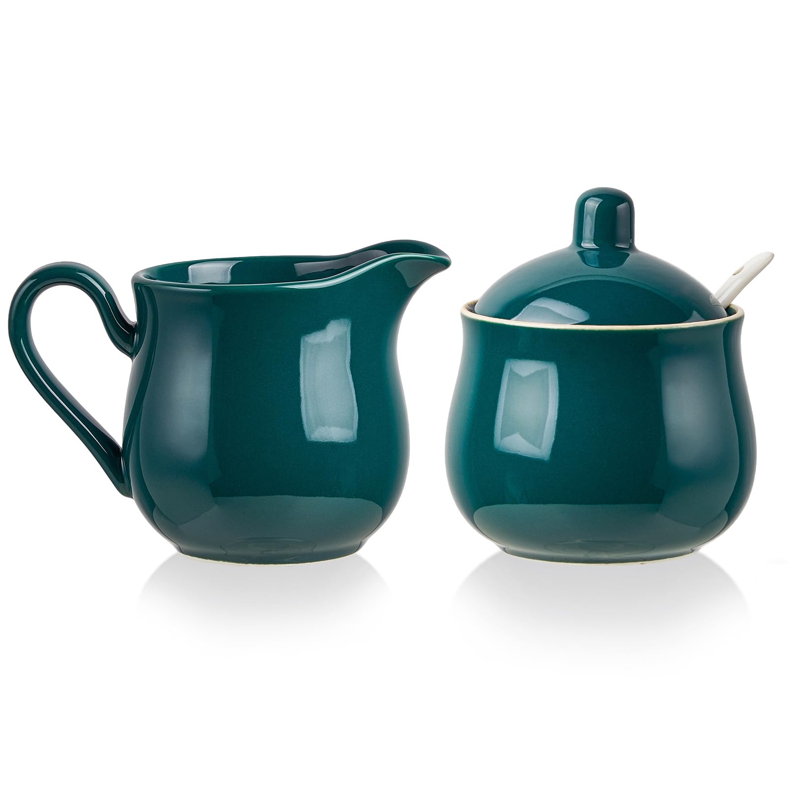 12 OZ Ceramic Sugar and Creamer Set (Dark Teal)