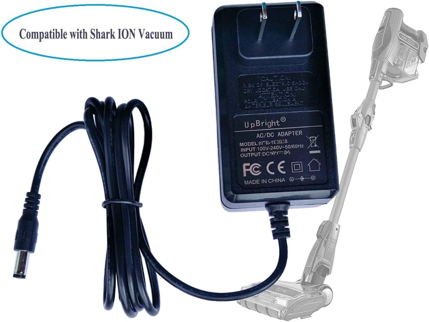 UpBright 28.8V AC/DC Adapter Charger Compatible with Shark ION YLS0243A-T288080 IONFlex F30 F80 X30 X40 IR100 IR200 IR141 IR70 IF281 2X DuoClean IF200W IF251 IF285 IC205 IF202 XBAT200 Vacuum Cleaner