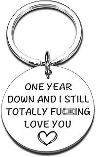 1 Year Anniversary Boyfriend Gifts for Girlfriend Couple I Love You Gifts Keychain for Him Her 1st Wedding Anniversary Keyring Keepsake Valentines Gifts for Women Men Husband Birthday Gifts from Wife