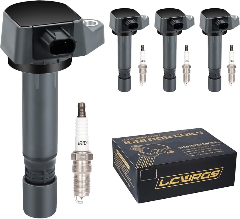 Kit de 4 Bobinas de Ignição e Velas LCWRGS para Honda Civic 1.8 L4 2006 a 2011