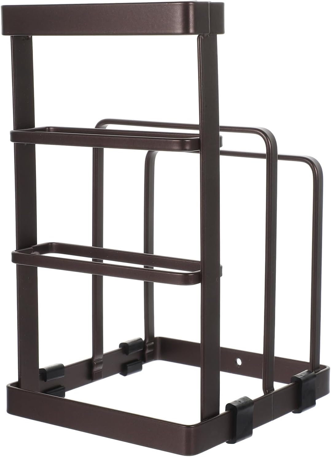 YARNOW Iron Cutting Board Rack Organizer Holder for Kitchen, Space-Saving and Contemporary Design, Sturdy Coffee-Colored Holder Suitable for Daily Use