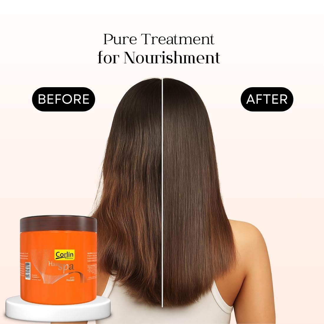 Corlin Hair Spa Cream for Women & Men, Protein-Enriched Nourishing Hair Treatment, For Smooth & Manageable Hair, Home & Salon Use, 800 g 3