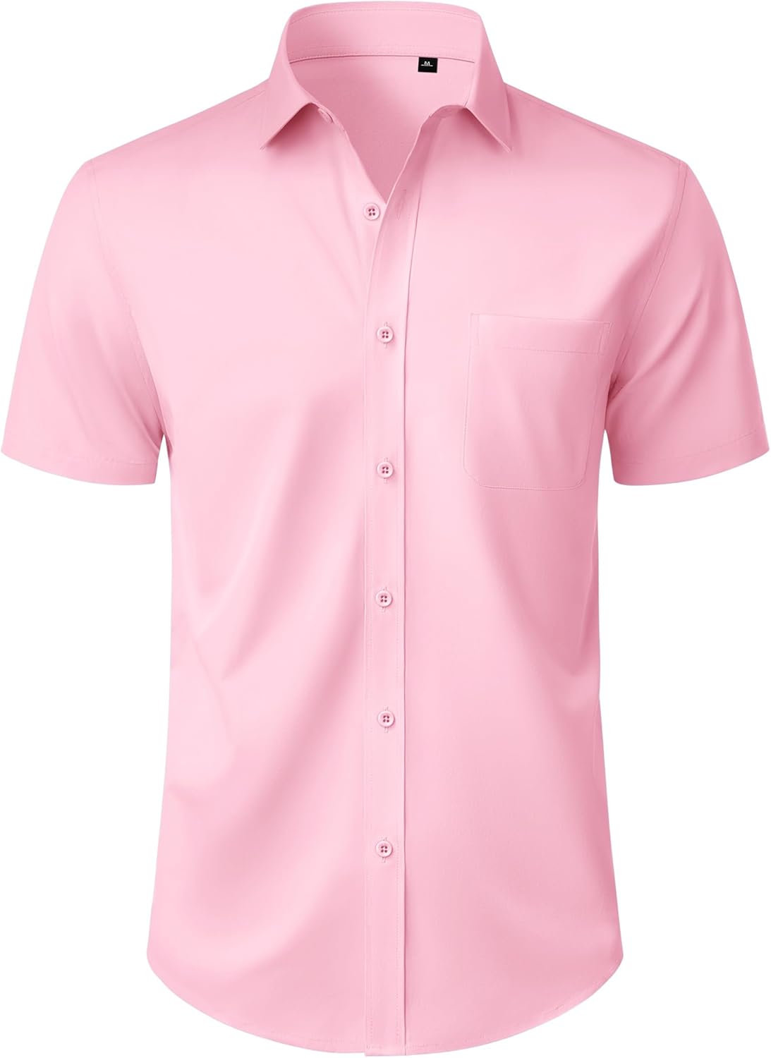 Alimens & Gentle Mens Short Sleeve Dress Shirt Wrinkle Free Wedding Business Casual Summer Button Down Shirt with Pocket