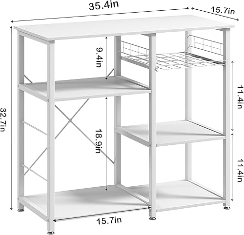 Miniatura 38 de SogesHome Estante de 4 niveles para microondas, estante organizador de almacenamiento de cocina, aperitivo de café para el hogar, cocina, sala de