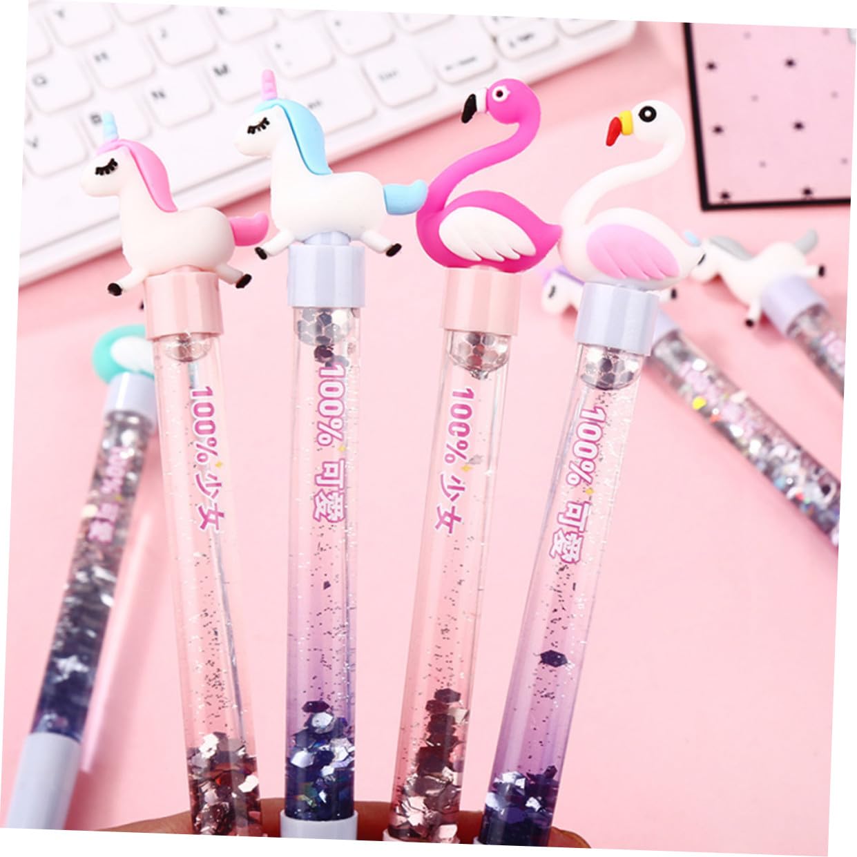 Operitacx 18pièces Stylo à Gel Créatif Licorne Et Cygne Lot De Écriture Fluide Design Kawaii Stylo Effaçable Fournitures Scolaires Pour Adolescents