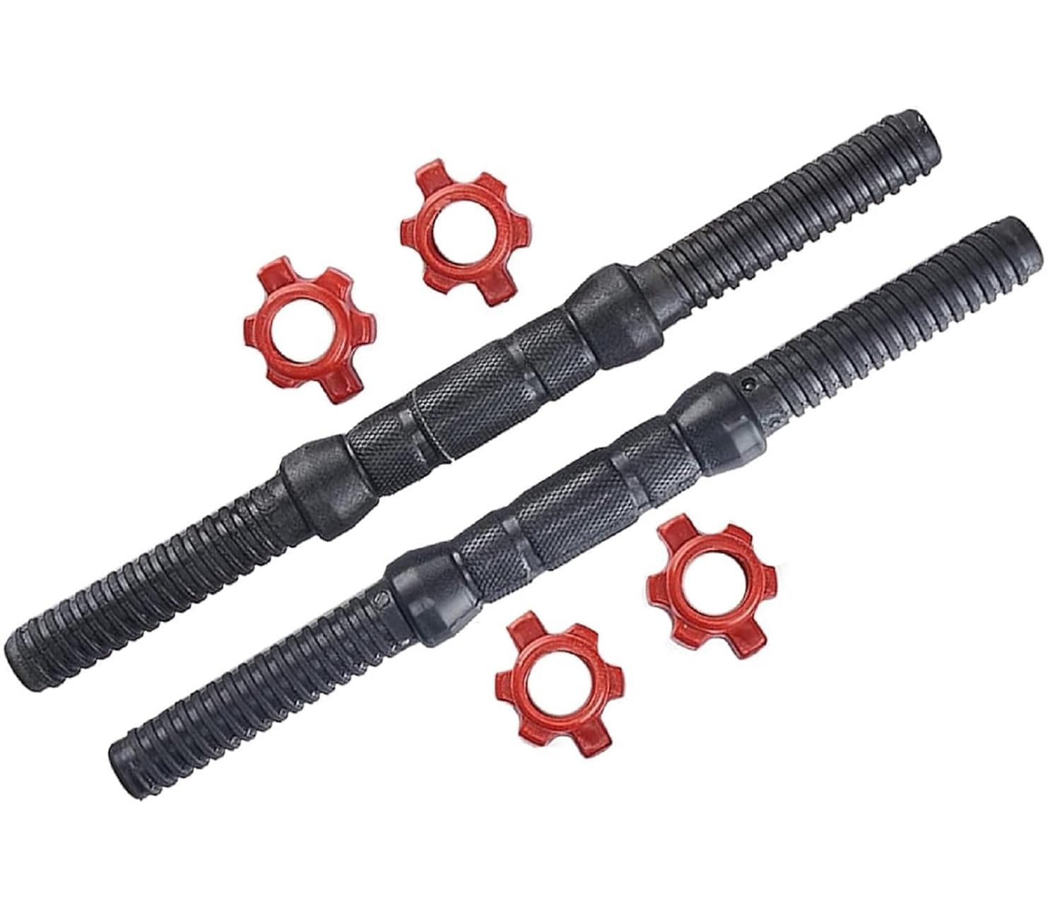 UNBREAKABLE BULL Solid 15-Inch Dumbbell Rod With Plastic Nuts Weight Lifting Bar Black Pack of 2 Pcs for Home Gym-image-46