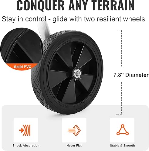 Miniatura 5 de VEVOR Carro de carrete de manguera, soporta hasta 175 pies de manguera de 58 pulgadas (manguera no incluida), carrito de manguera de agua de jardín,