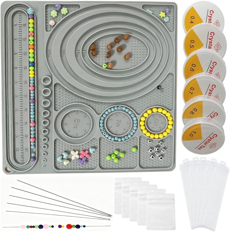 Ryoma Silicone Bead Design Board 23Pcs Jewelry Making kit (no Beads)(Gray)