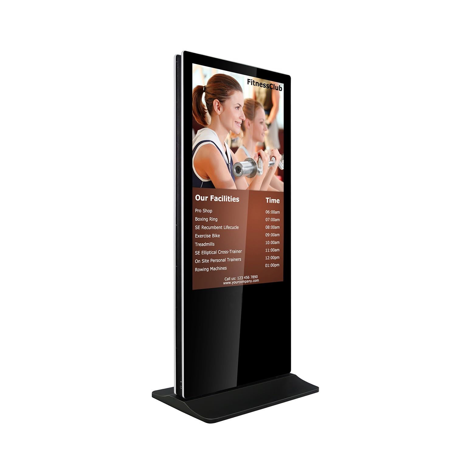 KIMEX - Totem de vídeo - Doble cara - 2 pantallas de 55" - Full HD - Brillo 500 CD/​m² - 24h/​7j - 161-​5502