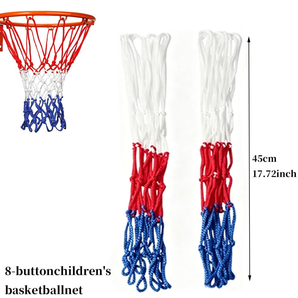 Rete da Basket per Pallacanestro da Basket,8 mini reti da basket di ricambio,per Interni, Esterni, Campi Scolastici,(8 Anelli)