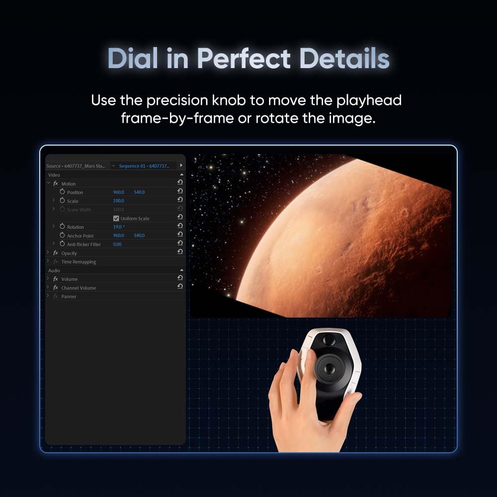 XPPen Pilot Pro Console d’Édition – Contrôleur Vidéo avec Plus de100 Raccourcis Personnalisables, Conçu pour Montage, Postproduction, Publicités, Vlogs et Vidéos Courtes