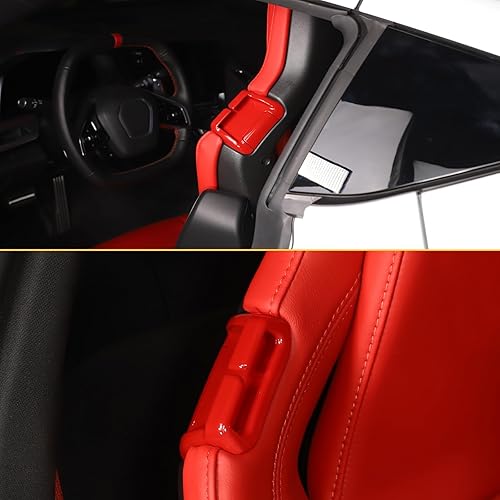 Miniatura 7 de Kit de cubierta decorativa de hebilla para cinturón de seguridad compatible con Chevrolet Corvette C8 2020-2023, accesorios de repuesto para hebilla