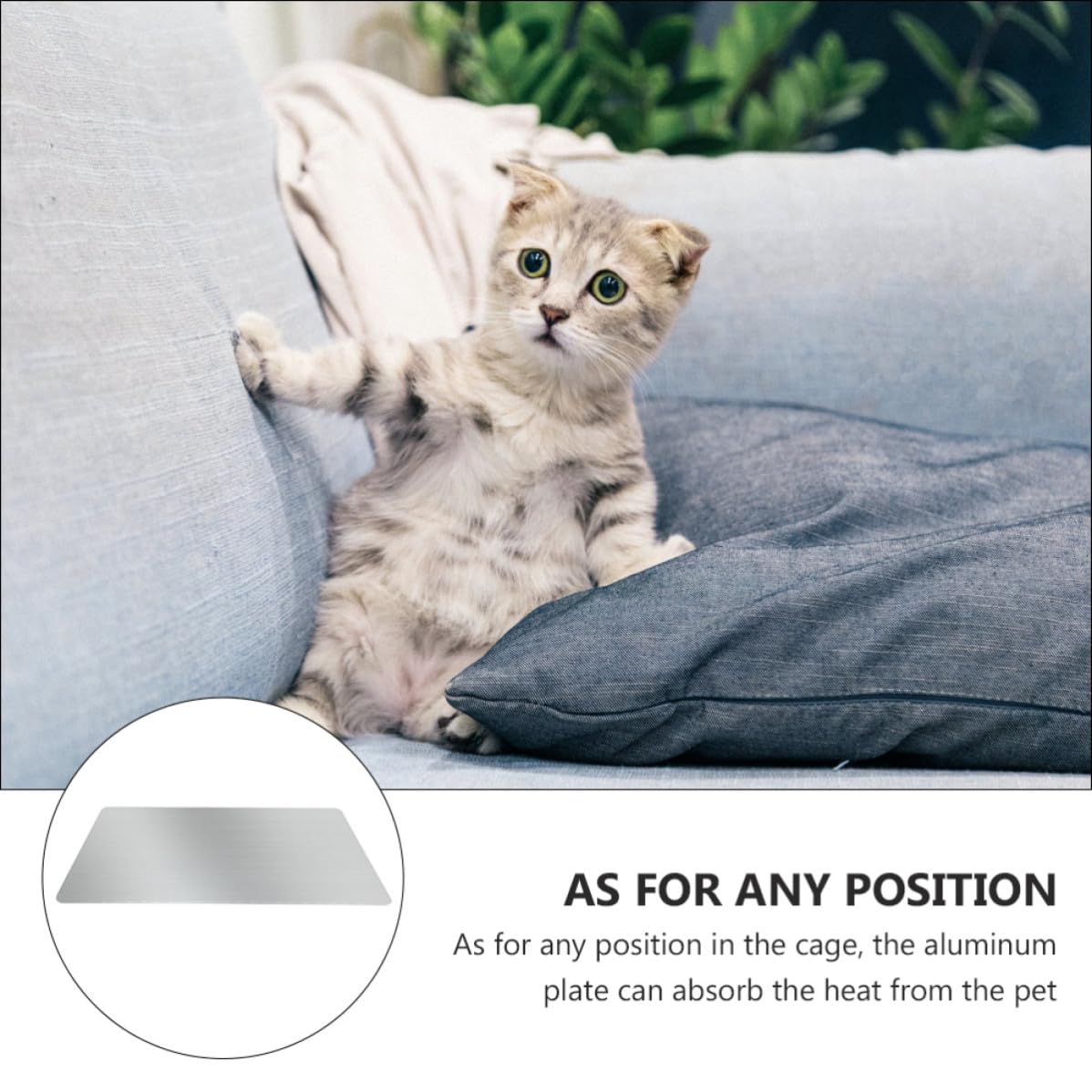 HEMOTON Tapis Rafraîchissant Dissipation Chaleur en Aluminium pour Chien et Chat, Plaque de Refroidissement D'été, Conductivité Thermique pour Animaux de Compagnie