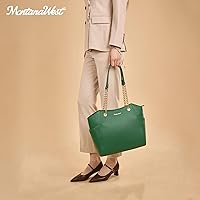 Vista 46 de Montana West Bolso de mano para mujer con asa superior con cadena Gris/Negro