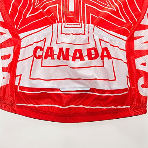 Weimostar Canada Flag Cycling Jersey Short Sleeve Bike Jersey for Men with Reflective Stripe Size L