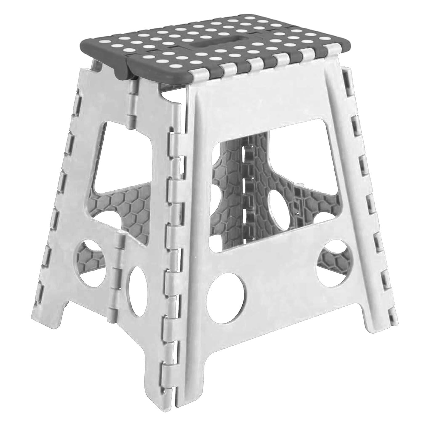 Acan Tradineur – Multi-Purpose Folding Stool – PVC – Non-Slip Children's Ladder, Kitchen or Bathroom – Foot Rest for Children – Max. 150 kg (White – 39 x 22 x 29 cm)