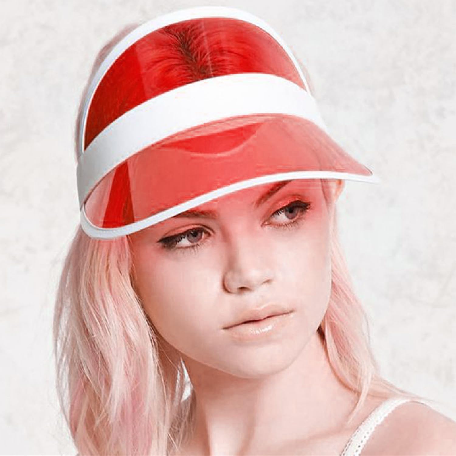 5 Pezzi Berretto Visiera Trasparente Neon, Parasole Retro per Tennis e Golf, Sun Cap Pub Anni '80, Adatta per Ciclismo, Corsa e Alpinismo